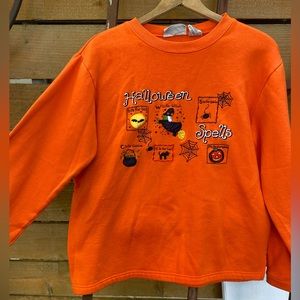 vintage halloween sweatshirt Women’s medium 90s Y2k Orange Teacher